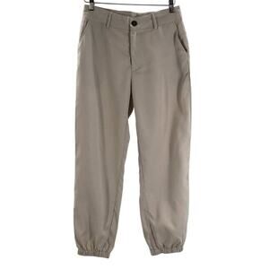 SHEIN M Petite Cream Button Slash Pocket High Rise Jogger Pants NEW B167